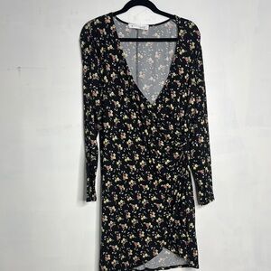 Socialite Black and White Long Sleeve Bodycon Dress